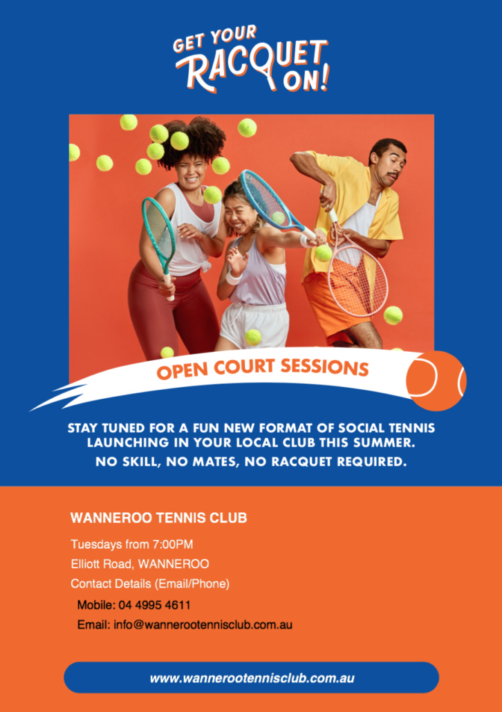 open court sessions tennis perth